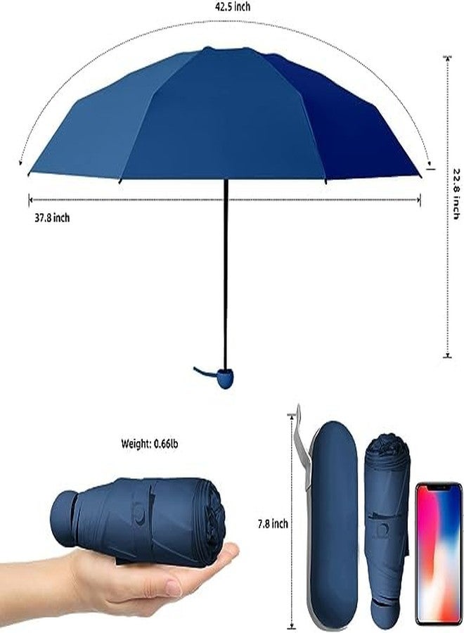 Alexvyan Mini Umbrella with Case for Men & Women (Manual Open) Compact Travelling Umbrella, Polyester & UV Protection Fabric for Summer/Anti-Slip Handle- Use in Rain & Summer- 6 Frame (Blue) - Image 4